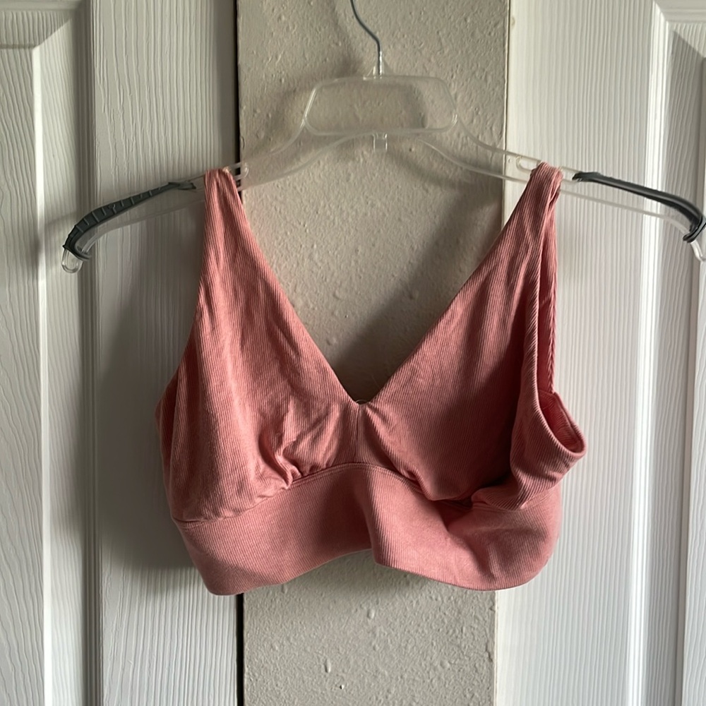 Lush Sculpt Plunge Longline Bralette in color hot honey size s1